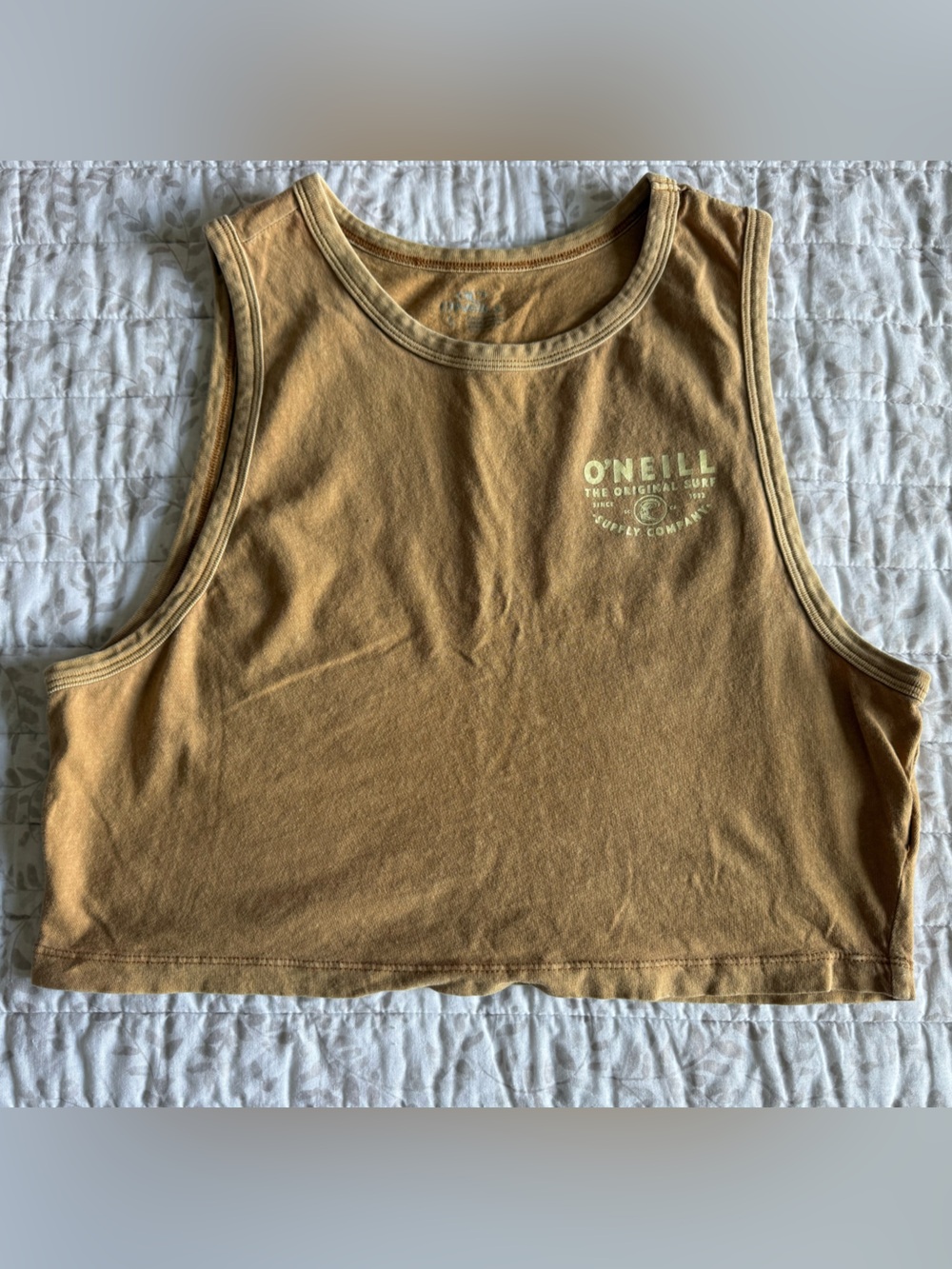 O'Neill Golden Tan Graphic Cropped Tank